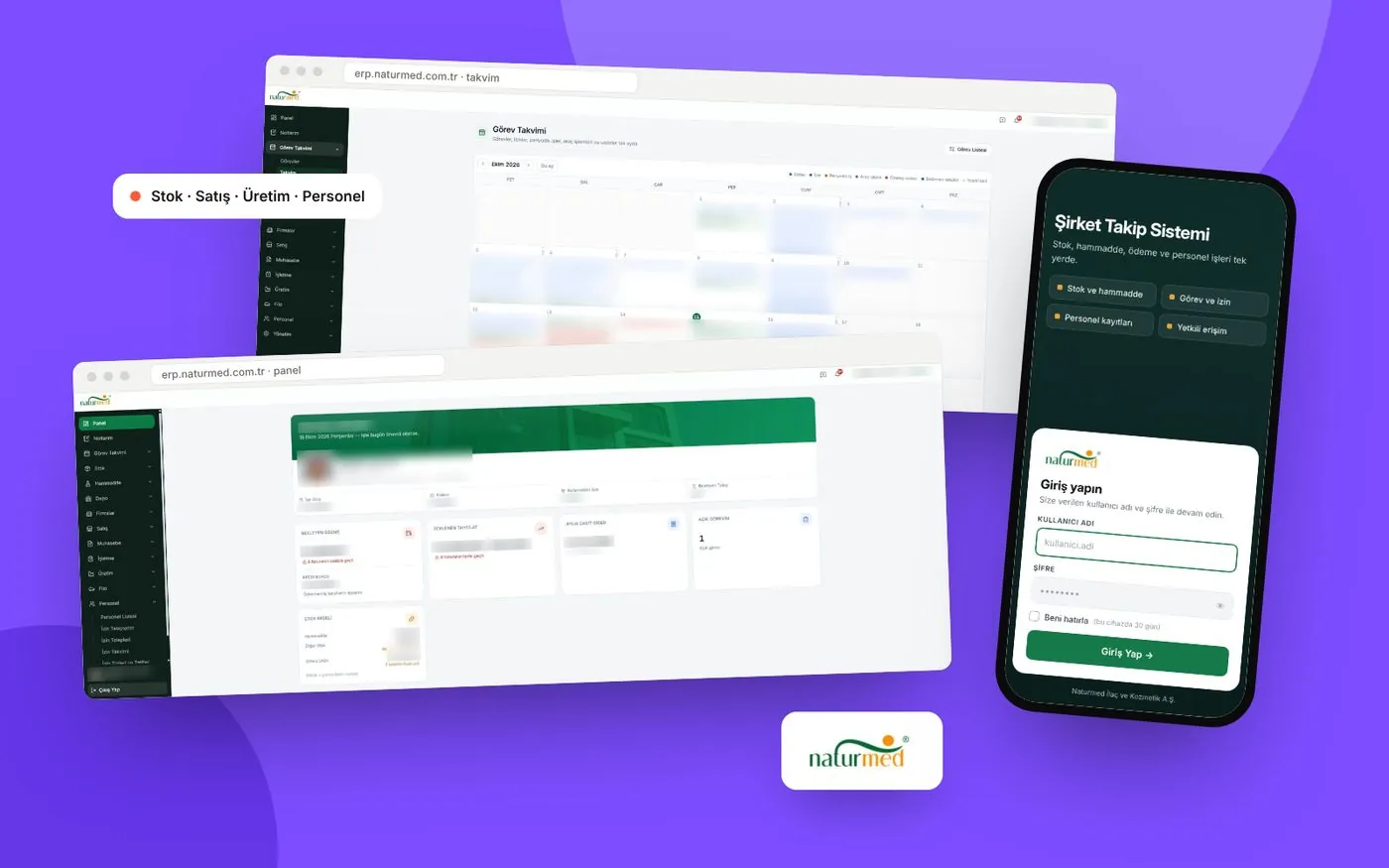Naturmed ERP — Şirket takip sistemi