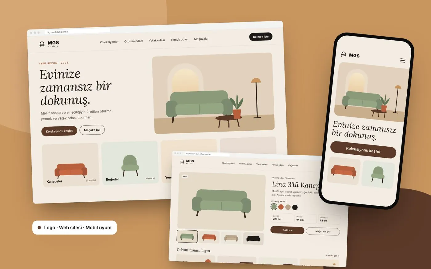 MGS Mobilya — Logo ve web sitesi