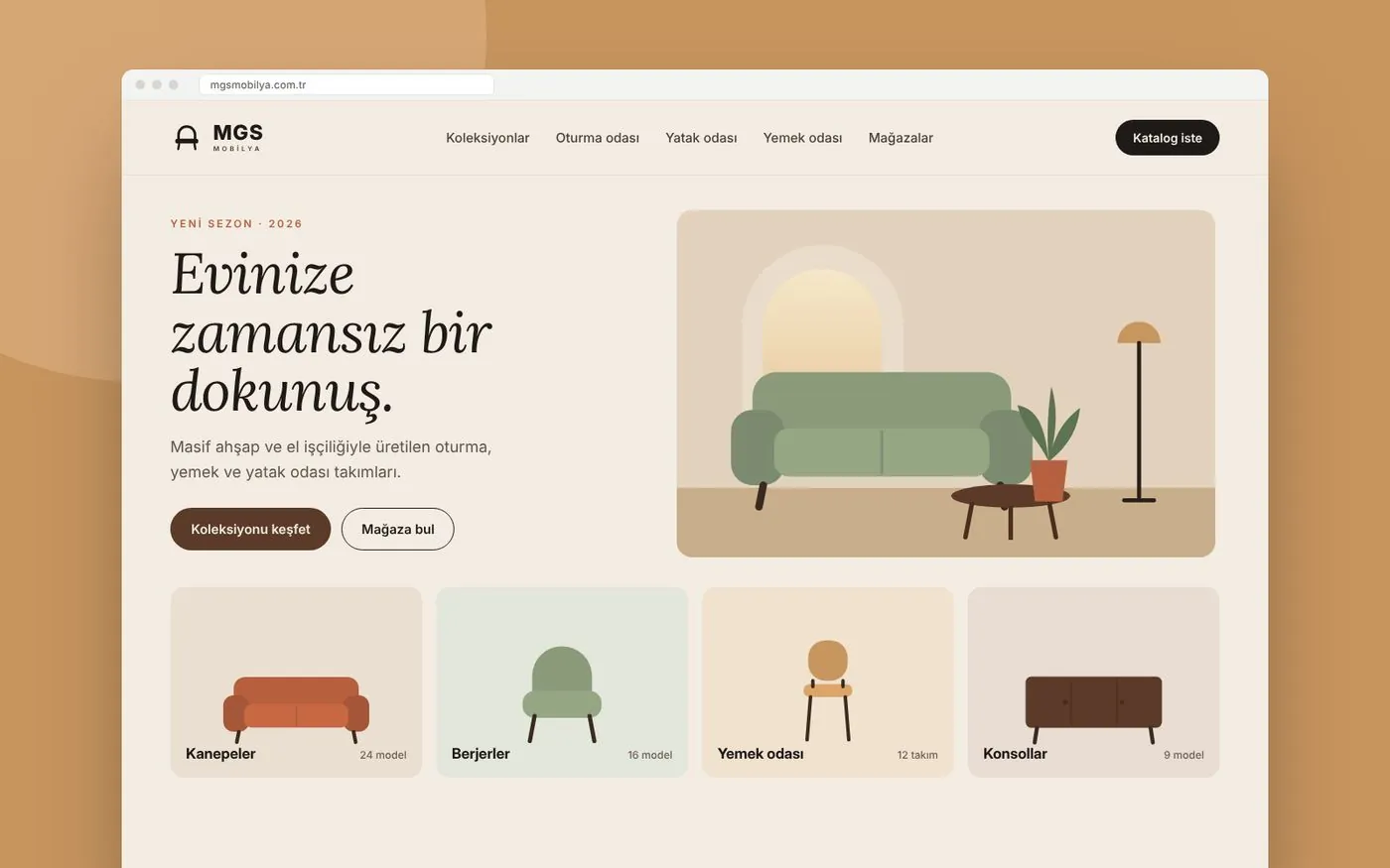 MGS Mobilya — Logo ve web sitesi